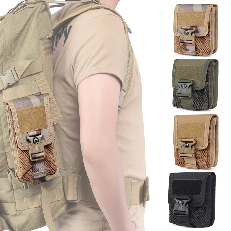Bolsa Molle de doble capa para teléfono móvil, tarjetero, billetera para acampar al aire libre, senderismo, accesorios de caza, herramientas EDC, riñonera - imagen 2