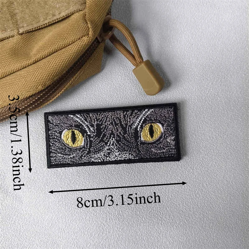 Parche bordado de cruz de Jesús "Ojos de gato geniales", brazalete táctico con gancho y bucle, chaleco, insignia de moral, parches adhesivos para mochila para ropa - imagen 3