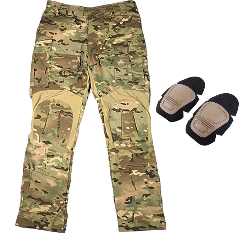 Pantalones tácticos al aire libre, ropa para hombre, pantalones de combate elásticos G3 + rodilleras, pantalones Airsoft, ropa de caza verde, pantalón elástico - imagen 2