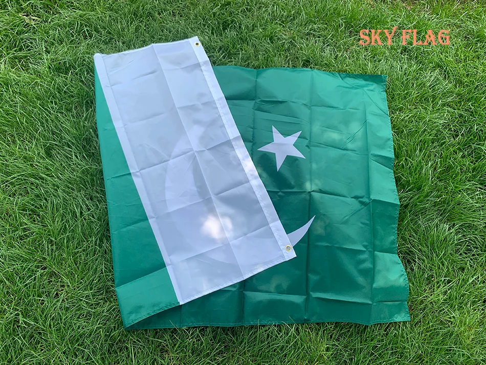 Bandera del cielo bandera de Pakistán 90x150cm poliéster PK PAK bandera suministros de fiesta decoración del hogar banderines de doble cara pancartas artículos festivos - imagen 5