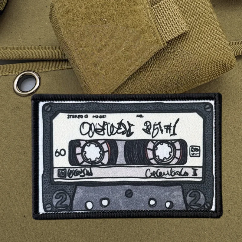 Parche impreso "Cassette", chaleco táctico, insignia de moral con gancho y bucle, pegatinas decorativas para mochila militar, parches para brazalete para ropa - imagen 2