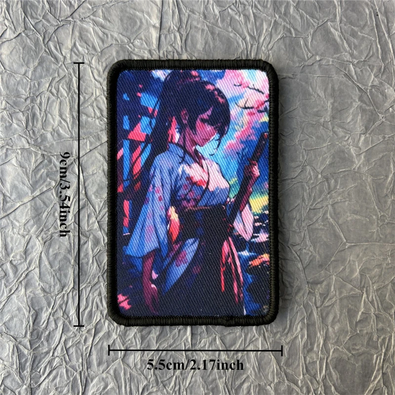 Insignia de moral táctica de belleza de estilo japonés, parche impreso, parches de gancho y bucle, pegatinas para mochila, apliques para ropa - imagen 4