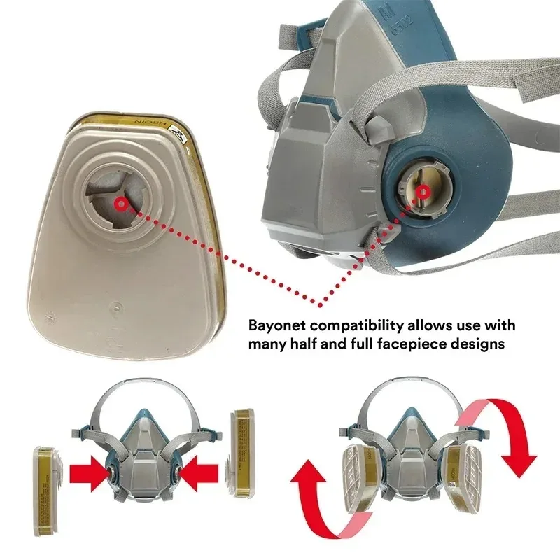 Cartucho de respirador orgánico 6001, filtro de algodón 5N11, juego 501, reemplazo para máscara de Gas de 3m, accesorios para máscara de pintura 6200/6800/7502 - imagen 5