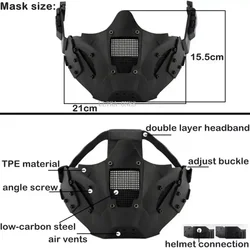 Máscara táctica airsoft protección facial semicubierta