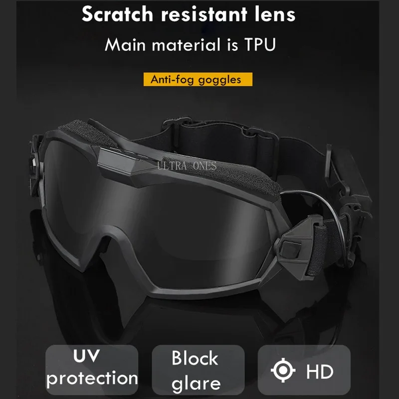 Gafas de Paintball, gafas de motocicleta de 2 lentes con microventilador, protección ocular resistente a los arañazos, gafas de seguridad para caza táctica - imagen 5
