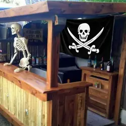Bandera pirata de hueso de calavera Jack Rackham de 90x150cm