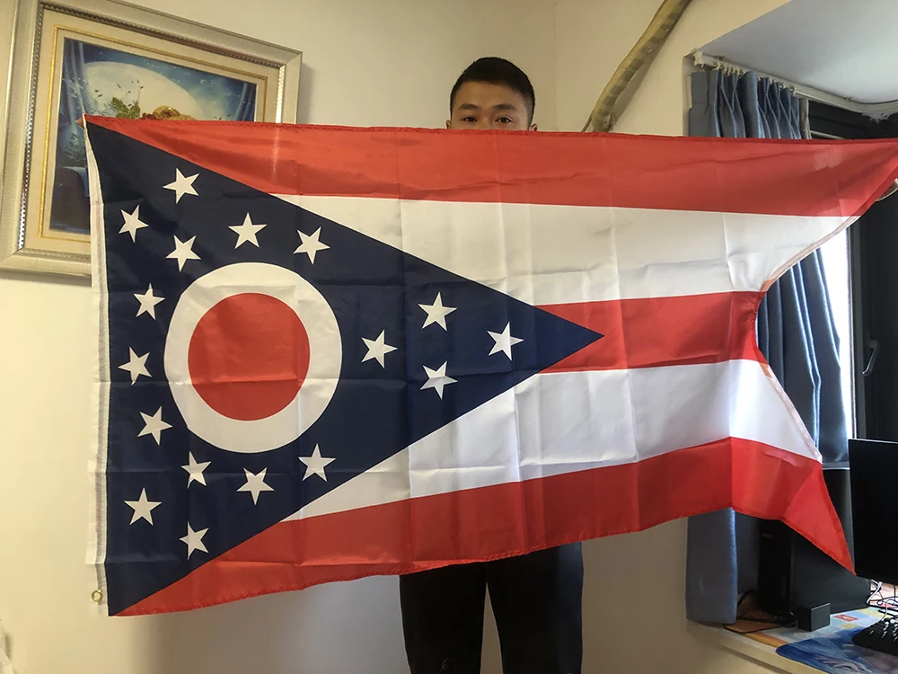 Sky Flag Bandera de Ohio poliéster doble costura para colgar