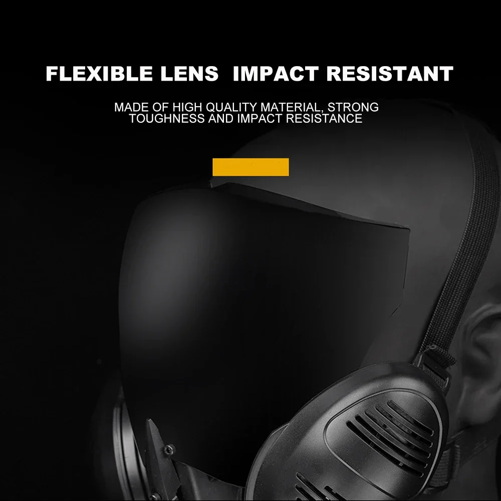 Máscara táctica de cara completa para Paintball, máscara de protección Airsoft, estilo Cyberpunk, máscara de Cosplay para Halloween, accesorios para escenario - imagen 5