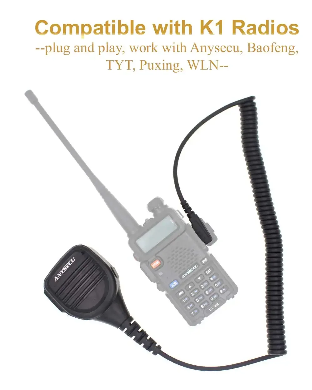 VENTA Micrófono de altavoz PMMN4021-K1 resistente al agua para Baofeng/Quansheng Walkie Talkie UV-5R, BF-888S, etc. - imagen 3