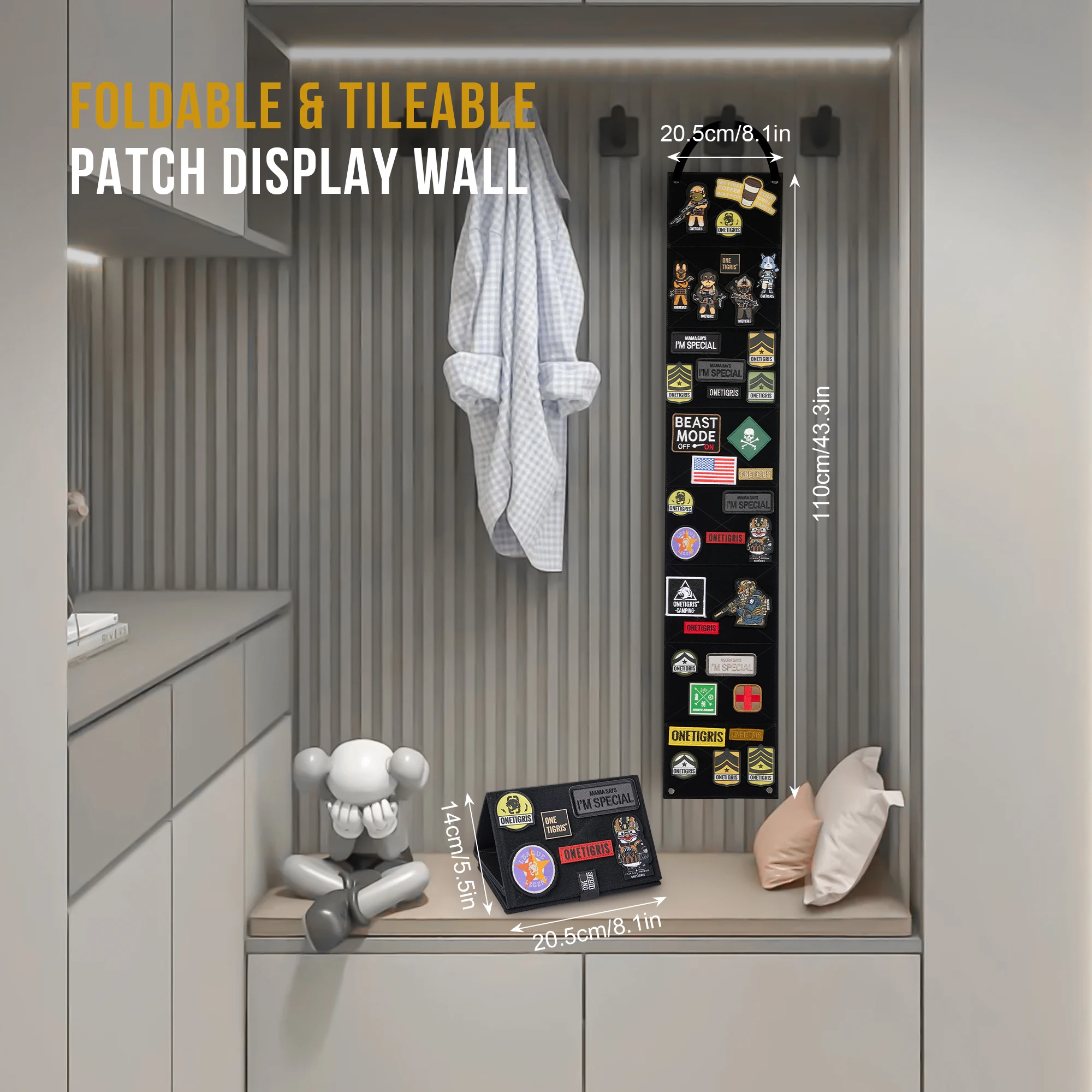 ONETIGRIS Pantalla de parches, tablero de conexiones táctico plegable, soporte de panel, organizador de folletos para parche de gancho (sin parches incluidos) - imagen 3