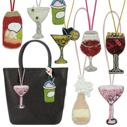Parche bordado cuentas artesanal - adorno para bolsos y copas de vino