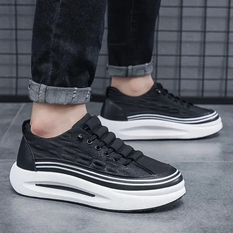 Zapatos Deportivos informales de moda para hombre, zapatillas ligeras para caminar al aire libre, zapatillas de plataforma antideslizantes, nuevos mocasines, Tenis masculinos - imagen 4