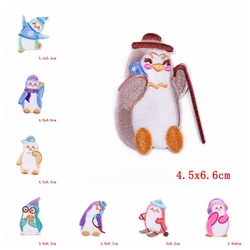 Parche bordado pingüino autoadhesivo para ropa – Diseño animal DIY