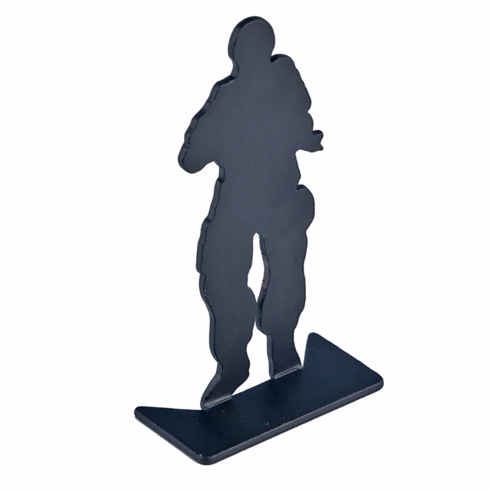 6 uds IPSC objetivo de tiro táctico soldado de pie Kit de tiro con arco duradero Metal negro Paintball Airsoft accesorios de caza - imagen 4