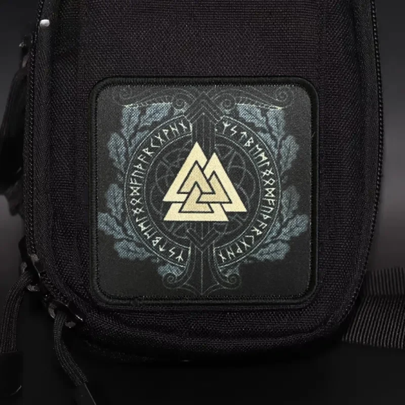 Parche táctico 'Los árboles Valknut y Igradrasil' insignia de moral estampado gancho y bucle brazalete mochila ropa pegatina brazalete