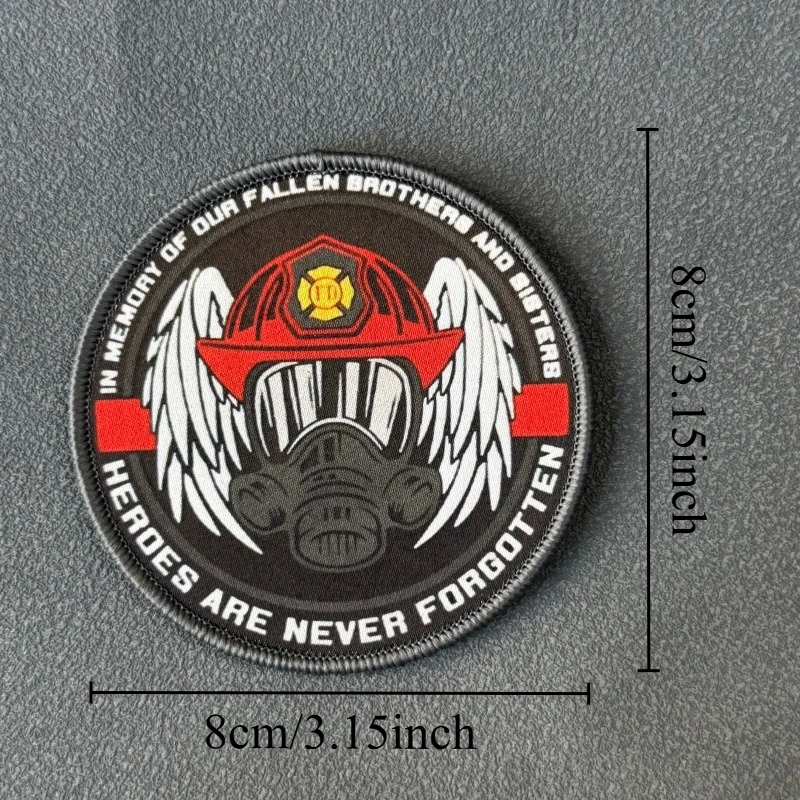 Parche táctico bombero con gancho y bucle – Insignia moral mochila - imagen 2
