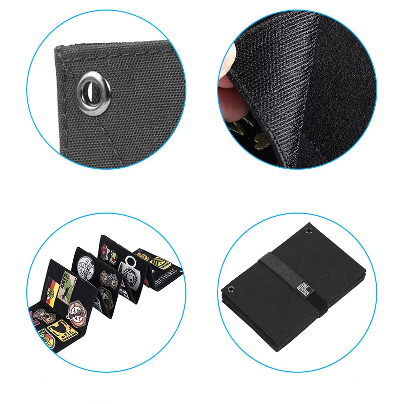 Tablero de almacenamiento de parches de brazalete táctico plegable, colección de insignias DIY, libro de exhibición, acabado de fieltro para coleccionistas - imagen 5