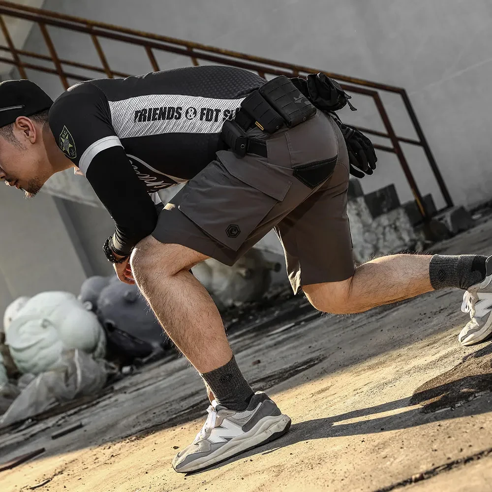 Emersongear-pantalones cortos tácticos "Scout", etiqueta azul, elásticos, para entrenamiento, Airsoft, caza, Camping, poliéster urbano - imagen 3