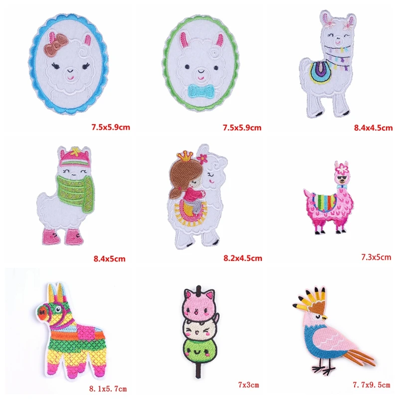 Parches de animales para niños, ropa bordada de dibujos animados, 10 unids/lote por parche bordado para plancha - imagen 3