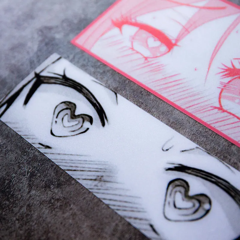 Pegatinas de coche JDM dibujos animados Aanime ojos de amor impermeable reflectante cuerpo ventana caja pegatinas casco motocicleta puerta parabrisas estilo - imagen 4