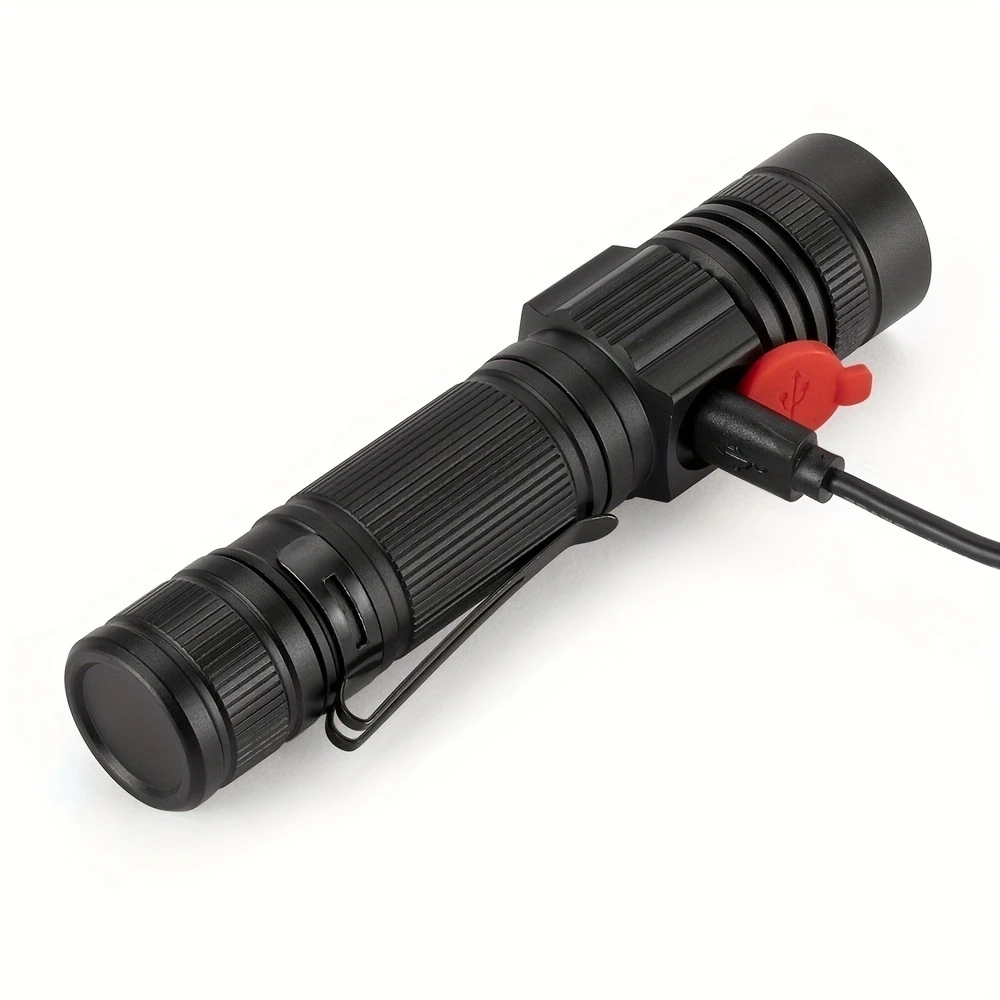 Linterna LED T6 de alta potencia para exteriores, Linterna de mano con Zoom de 10W, carga Usb, batería 18650, para senderismo, Camping, caza y pesca - imagen 4