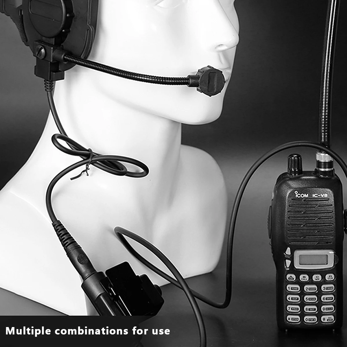 Auriculares tácticos de comunicación para tiro al aire libre, auriculares Bowman Elite II U94 PTT para Kenwood Baofeng UV-5R, accesorio de Radio - imagen 3