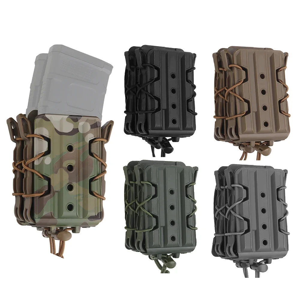 Bolsa magnética de doble Rifle para todo terreno, soporte de cartucho para chaleco Molle, cinturón, M4 AR 5,56 AK 7,62