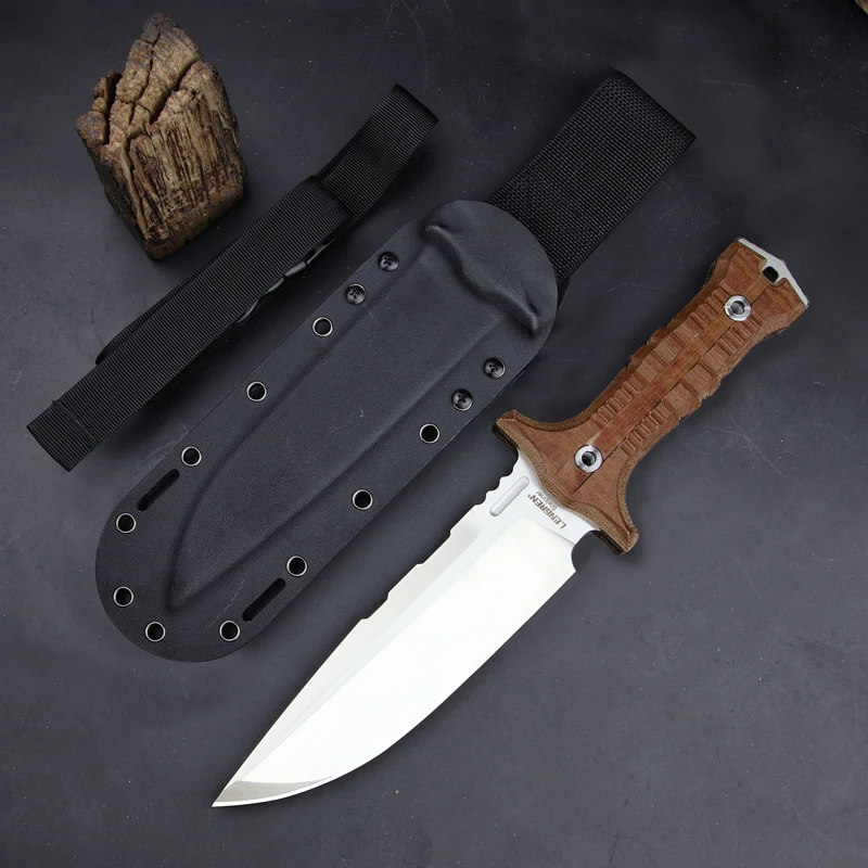 Cuchillo táctico LENGREN Dragon hoja fija acero Sleipner mango lino - imagen 4