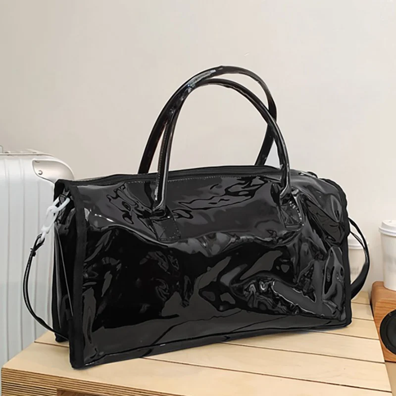 Bolsa transparente de PVC de Color caramelo, bolso de Fitness de gran capacidad, almacenamiento de moda portátil, bolso cruzado para natación, impermeable - imagen 4