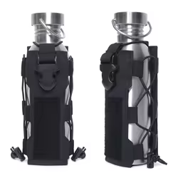 Bolsa para botella de agua Molle para viajes al aire libre, Camping, senderismo, pesca, botella con cordón, soporte para hervidor, bolsas para escalar al aire libre