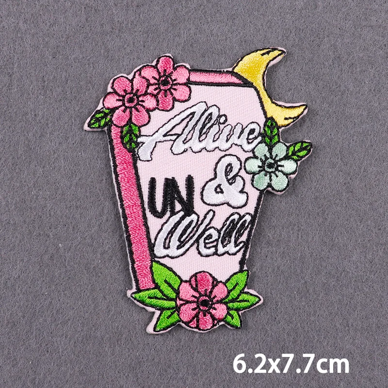 No Bad Vibes Dinosaur Iron On Patches For Clothing thermoadhesive patches On Clothes DIY Applique Animals Iron Sew Stcikers - imagen 3