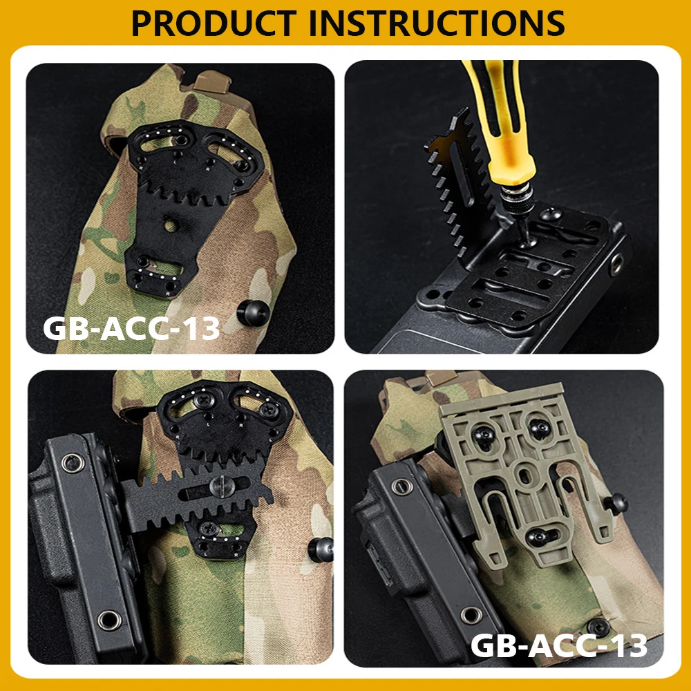 Adaptador de funda de pistola táctica para Airsoft, extensión QLS, puede llevar revista, caja hemostática, caja de función táctica - imagen 4