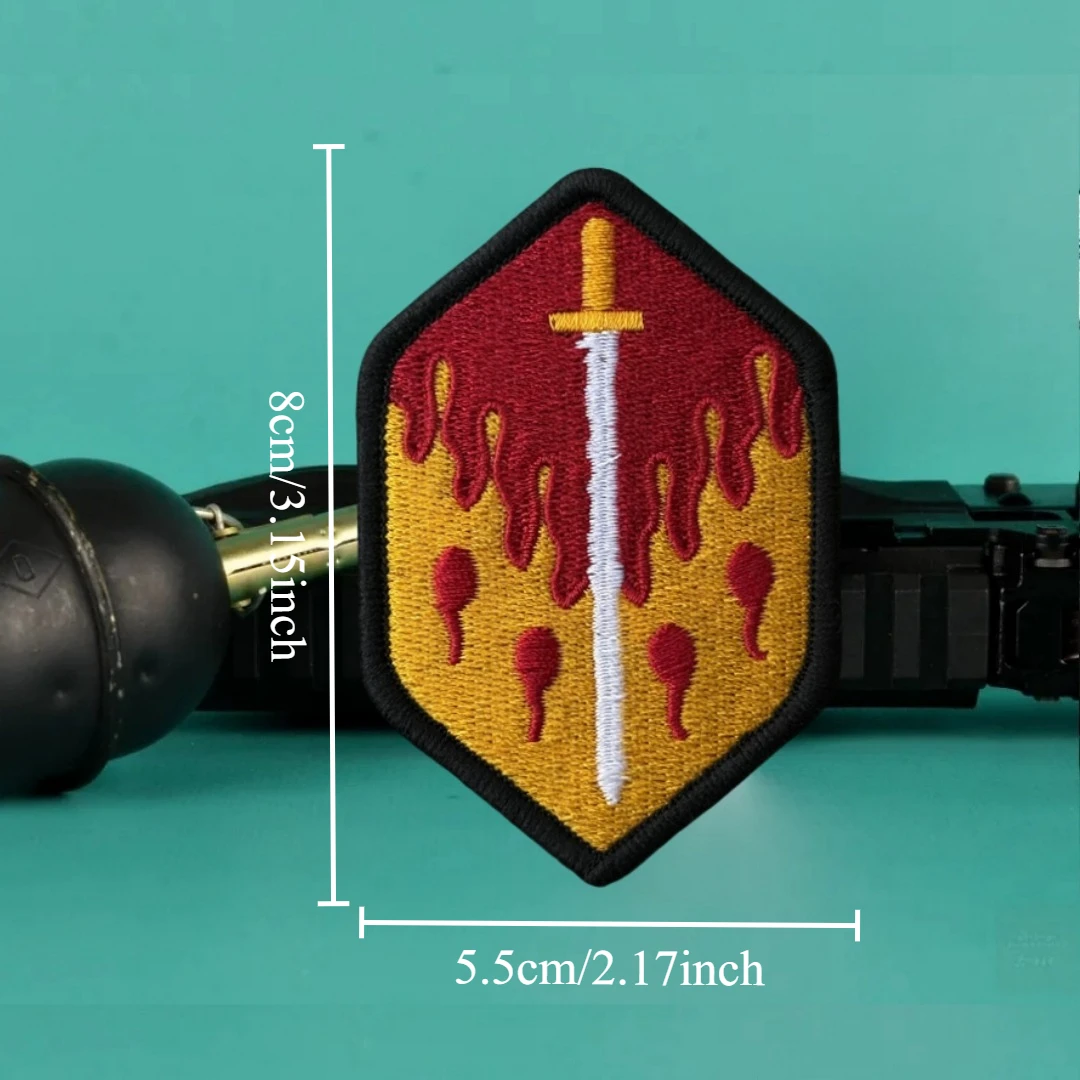 Parche táctico de moral de fuego y espada, parches de gancho y bucle bordados del ejército militar para ropa, mochila, pegatina decorativa - imagen 2