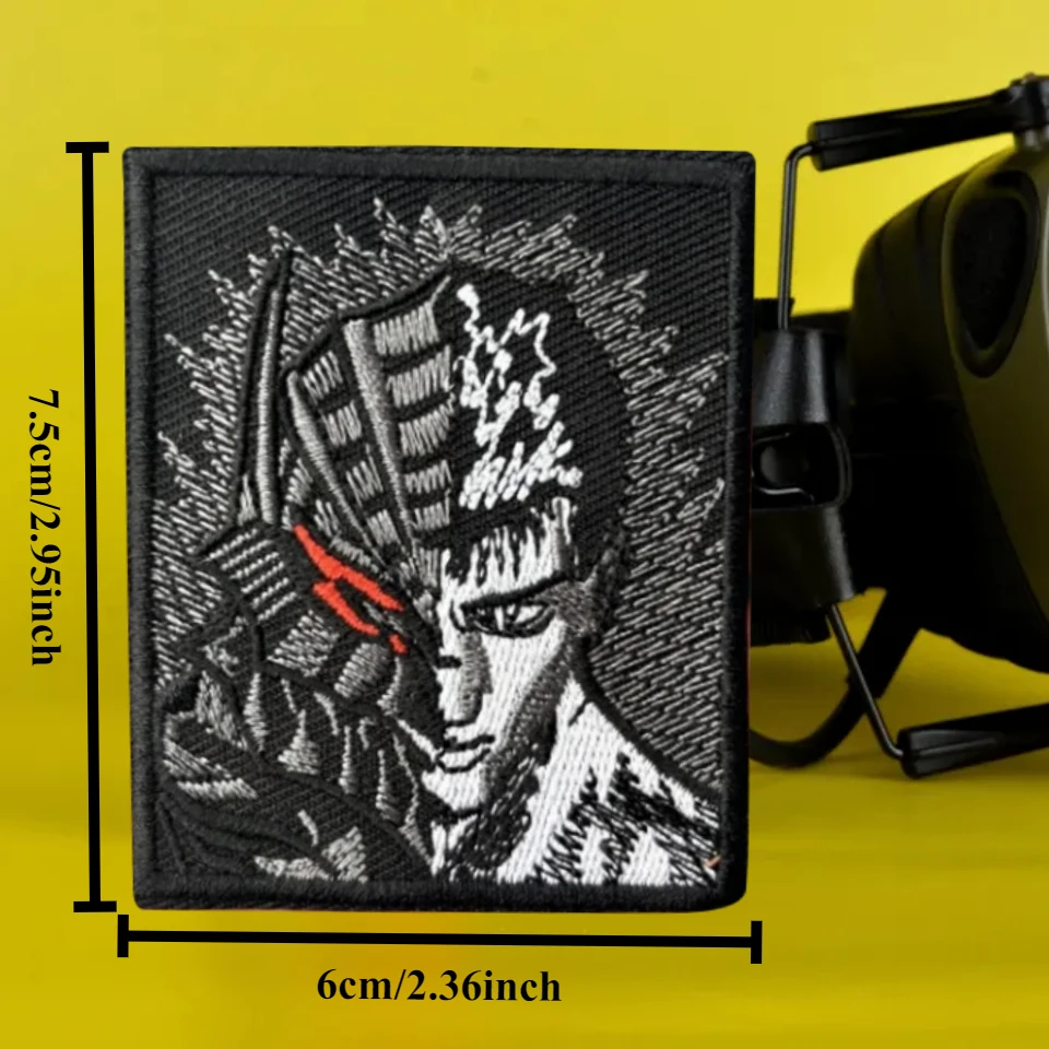 Insignia de moral táctica de soldado de Anime, parche táctico bordado con gancho y bucle de calavera, brazalete militar, pegatinas para ropa y mochila - imagen 3