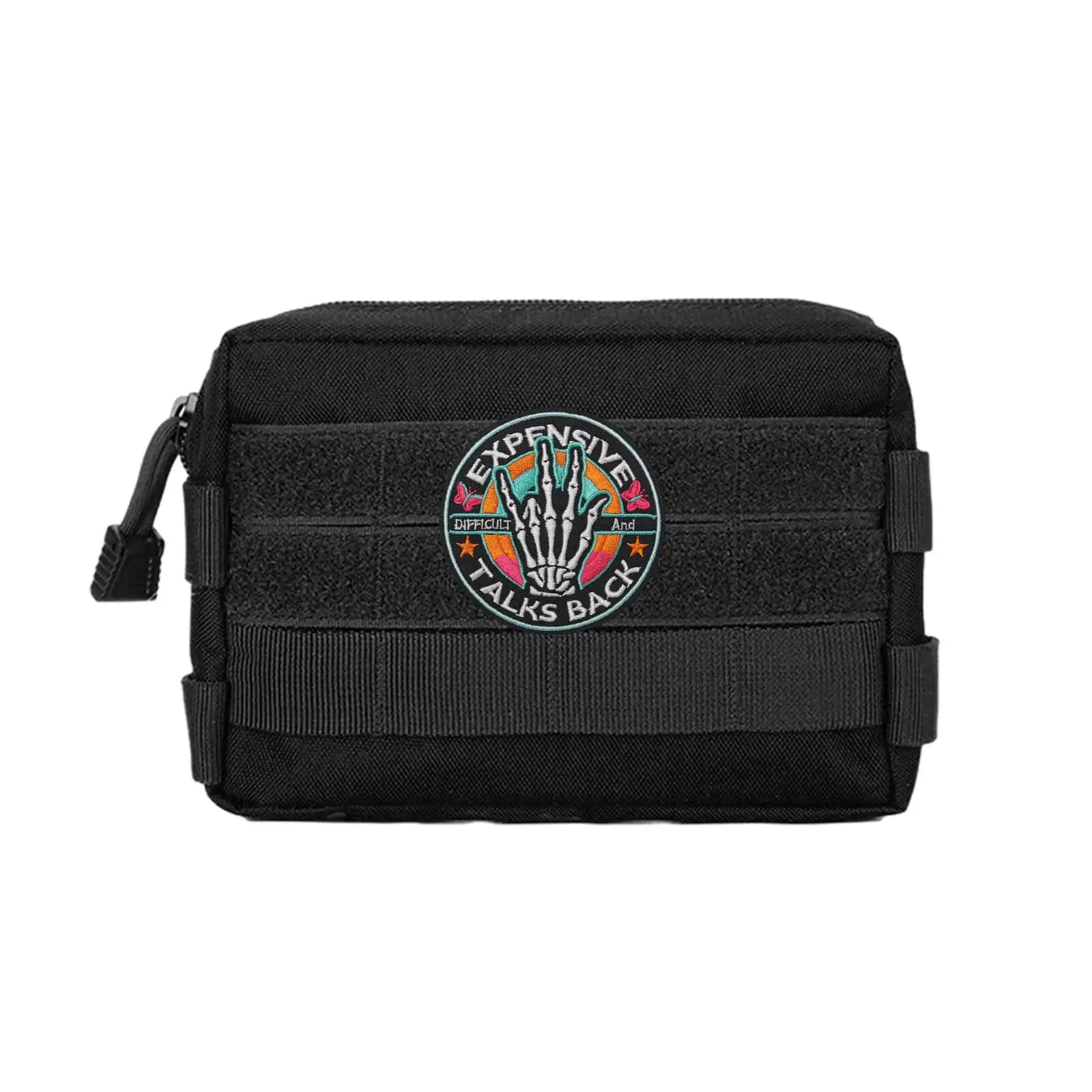 Parche de meme divertido de esqueleto caro y difícil, parches bordados de moral de gancho y bucle de parche táctico para mochila de sombrero - imagen 3