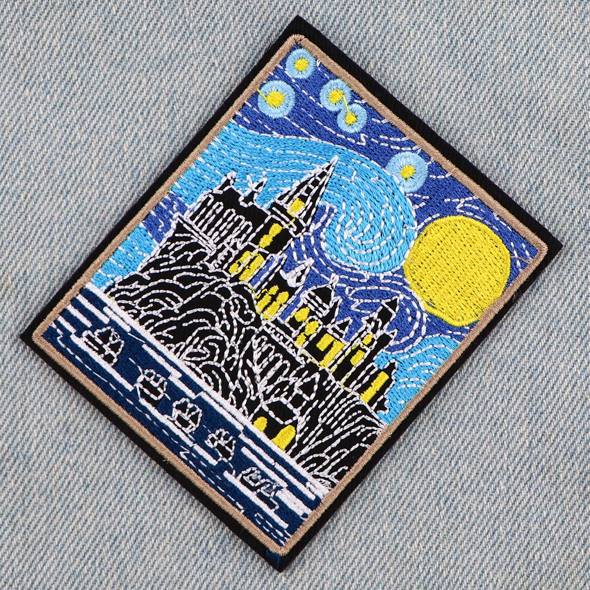 Parche bordado Van Gogh cielo estrellado para ropa - planchar o coser - imagen 5