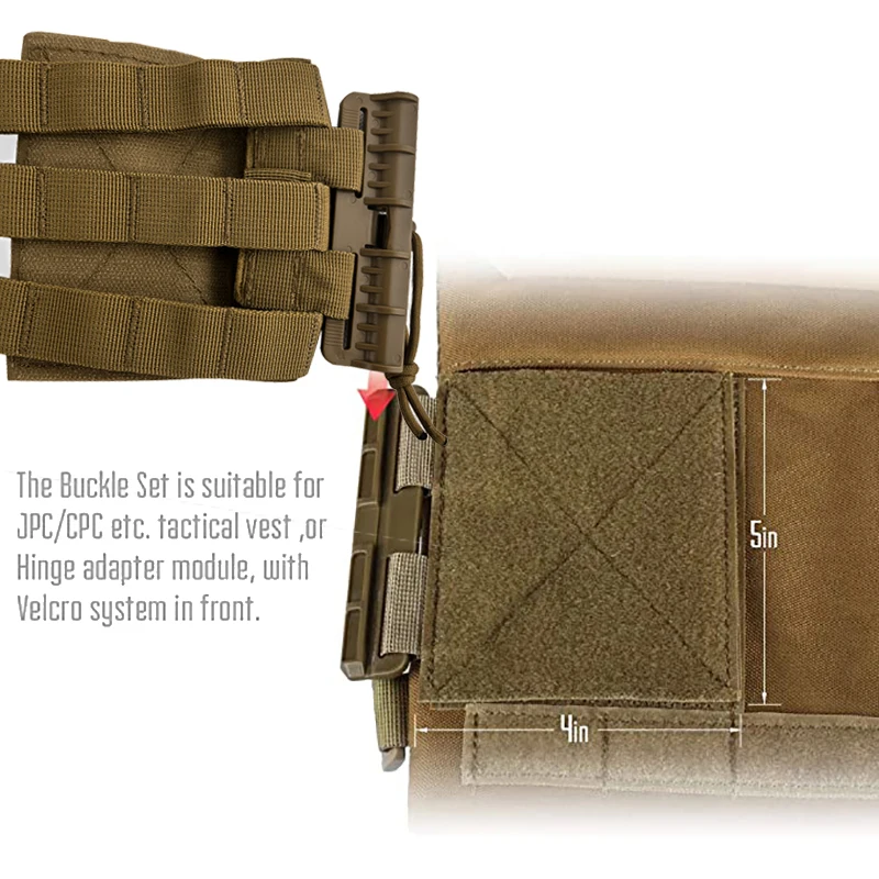 Chaleco táctico de liberación rápida, Kit de cierre de gancho y bucle, Molle de un solo punto para JPC, CPC, NCP, XPC, accesorios para chaleco - imagen 2