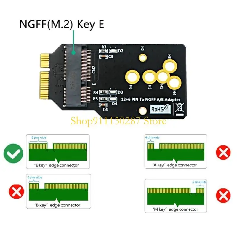 Módulo Wifi6 J1HC a 12+6 adaptador pin para módulos Wifi6 AX200/201/210 - imagen 5