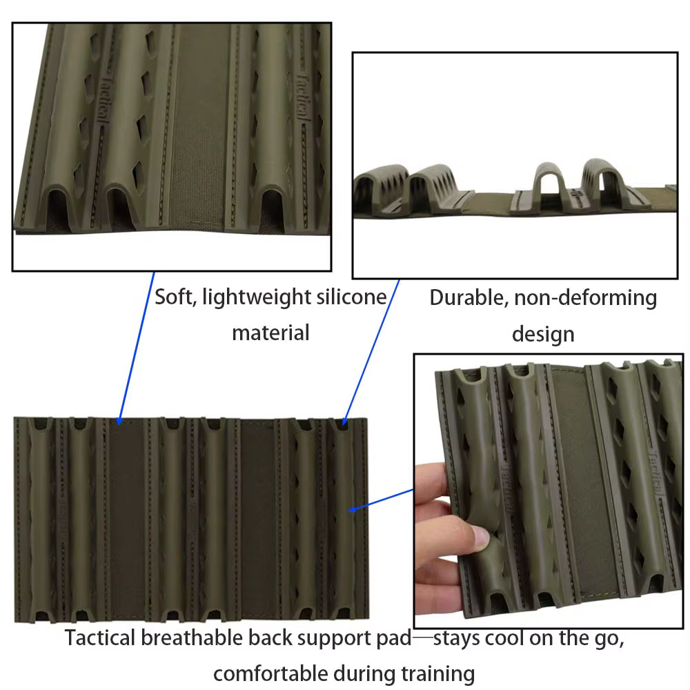 Almohadilla soporte espalda táctica transpirable de silicona con Velcro - imagen 5
