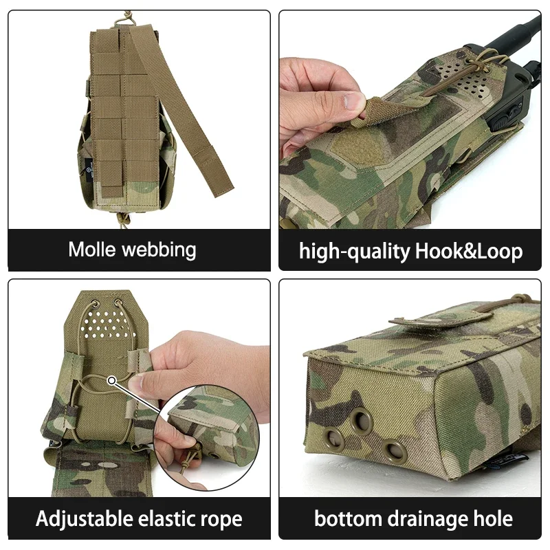 TOPTACPRO bolsa de Radio táctica para Walkie Talkie MOLLE MBITR PRC148 152 funda de herramientas de Radio 8533 - imagen 4