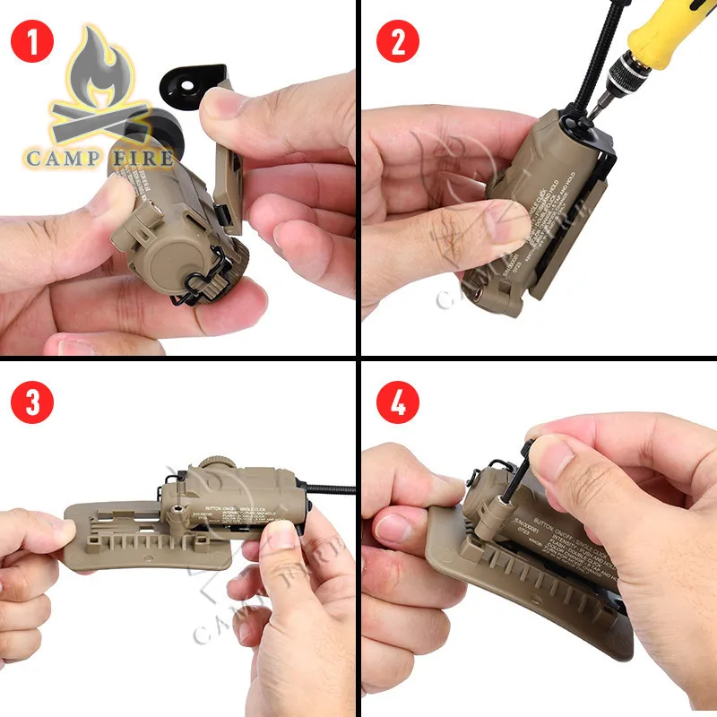 Lámpara de cabeza Sidewinder para casco táctico, luz estroboscópica roja, verde, azul, blanca, IR, LED estroboscópica IFF, lámpara de Camping para caza al aire libre - imagen 4