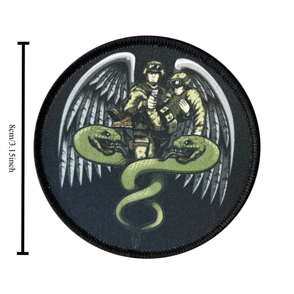 Parche táctico médico caduceo – Emblema con velcro para airsoft - imagen 2