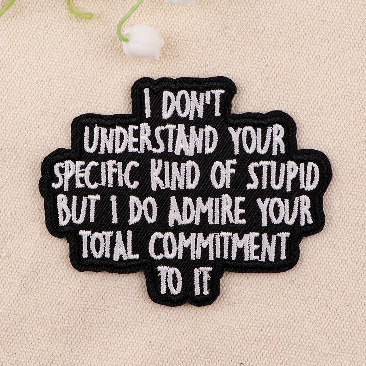 Parches con citas divertidas para ropa, parches bordados para planchar en TDAH para ropa, accesorio de apliques de rayas DIY - imagen 2
