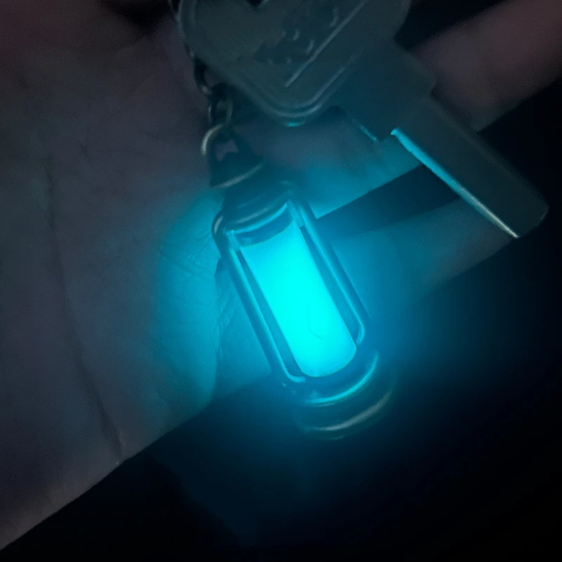 LLavero de resina que brilla en la oscuridad, lámpara portátil luminosa, colgante con cremallera, llavero de Metal para coche, accesorio para vehículo - imagen 3