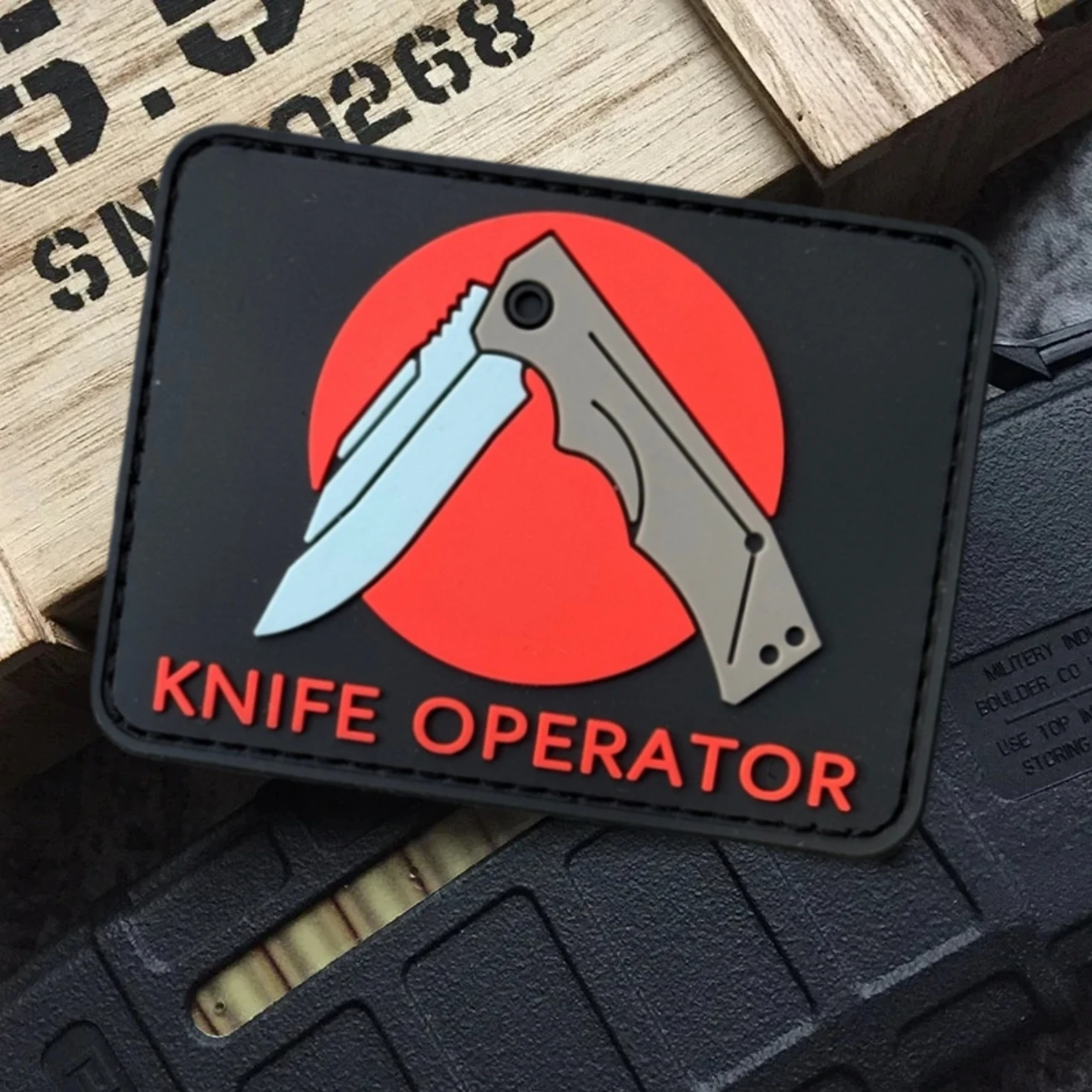 Parche táctico de moral para operador de cuchillos, apliques personalizados del ejército militar, parches de gancho y bucle de PVC 3D para ropa, pegatina para mochila - imagen 2