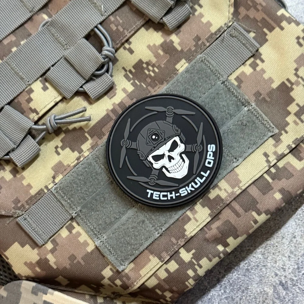 Tech Skull Ops parche táctico 3D PVC adhesivo con gancho - imagen 3