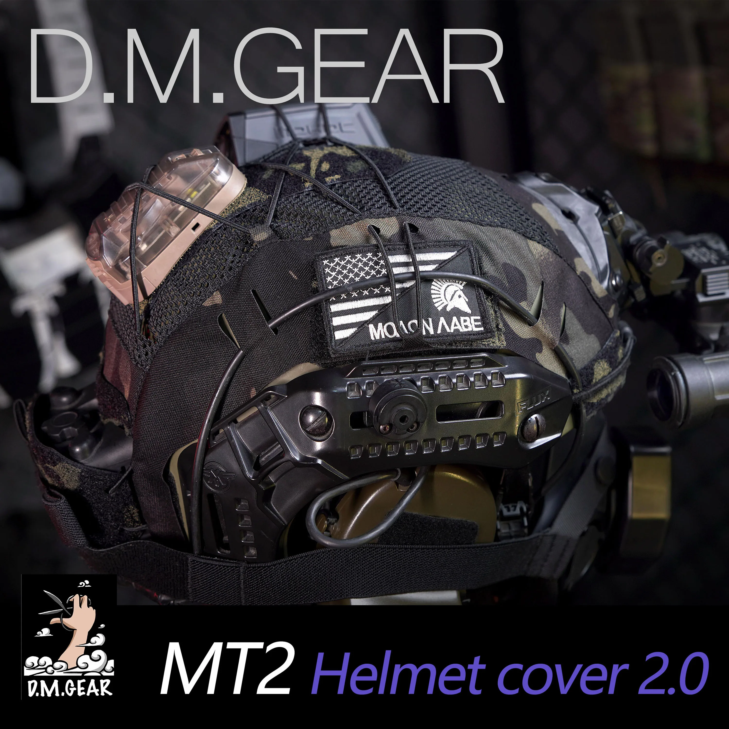 DMgear Molle-funda táctica para casco MTEK 2,0, gorros de camuflaje, equipo de Caza Airsoft, accesorios para casco funcional para campo de batalla - imagen 2