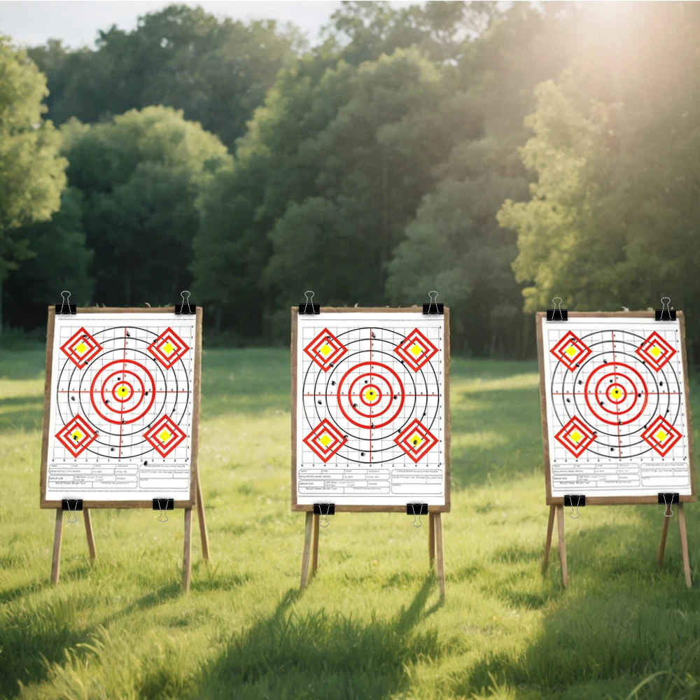 10 Uds. De papel para objetivo de tiro, objetivos Bullseye de 13x17 pulgadas con objetivo de práctica Universal multianillo para tiro con arco, tiro con arco Airsoft - imagen 4