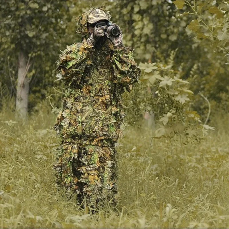 Traje Ghillie para hombres, mujeres y niños, ropa de caza de camuflaje biónico con hojas 3D, traje de tiro CS, conjunto de ropa de combate táctico - imagen 4