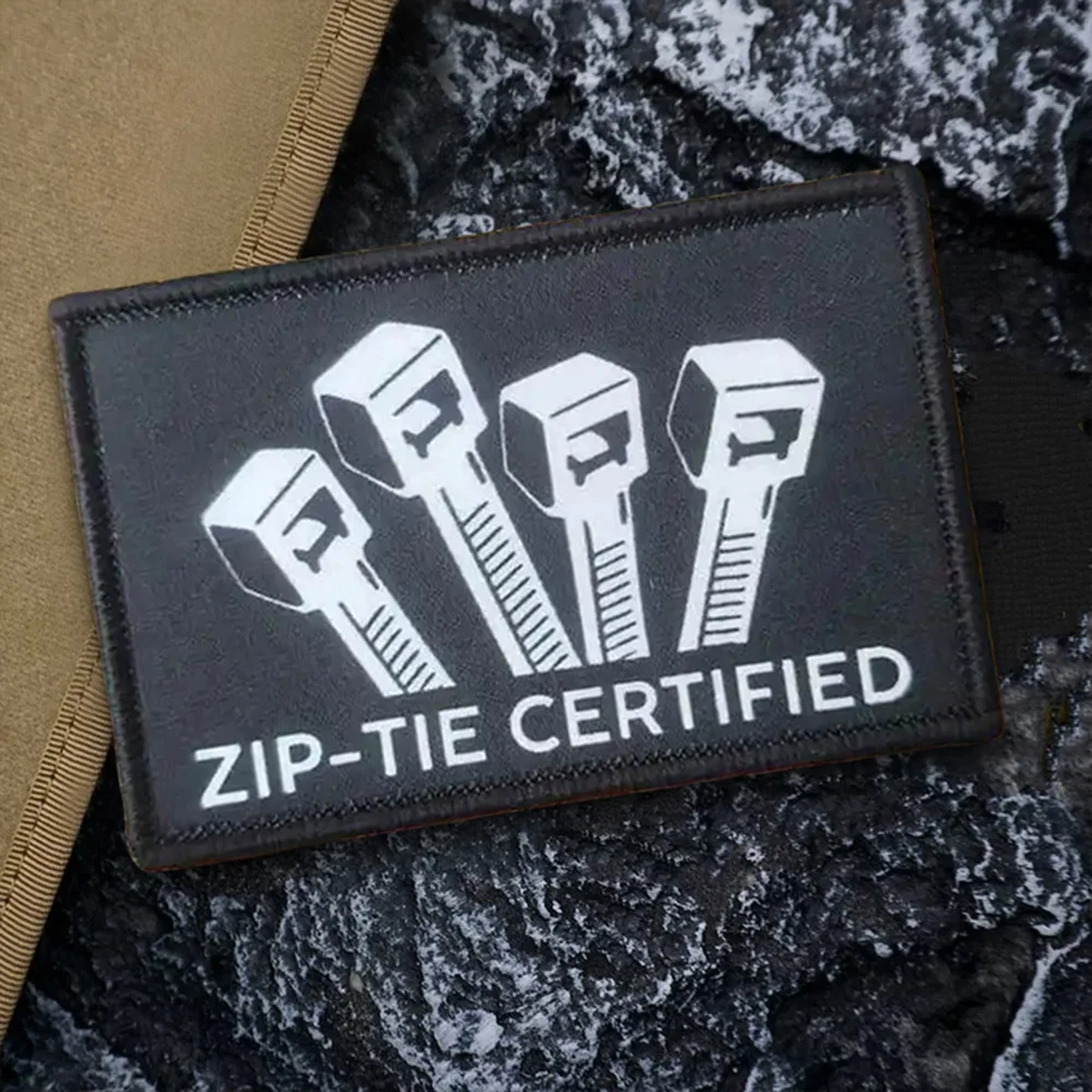 Parche táctico moral certificado con cremallera, parche divertido con gancho y bucle, insignia militar, brazalete, pegatinas para mochila - imagen 5